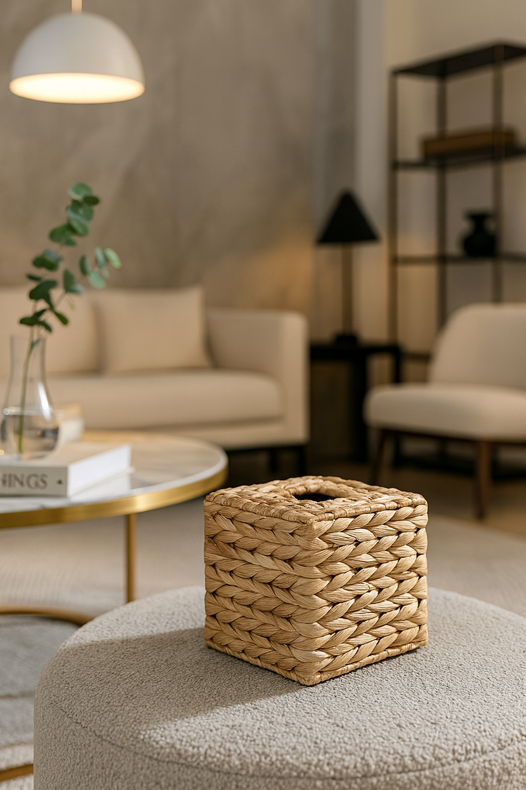 Boîte à mouchoirs carre en rotin – Élégance naturelle et pratique