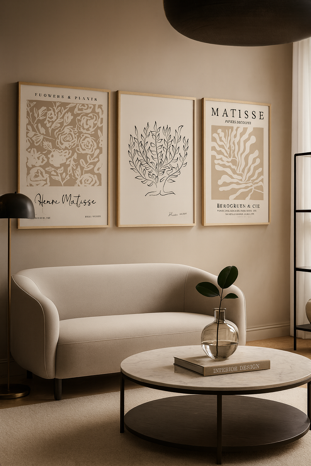 Ensemble de 3 Affiche Henri Matisse - Impressions Minimalistes Beiges
