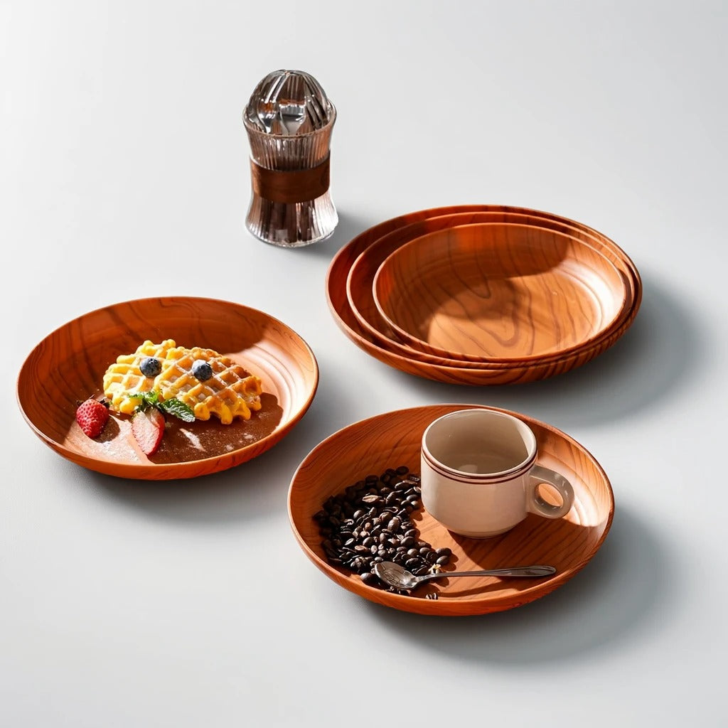 Assiette Bois – Design Naturel et Élégant - Lot d'assiettes ou à l'unité